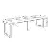 Mesa Consola Extensible, Mesa Comedor Plegable, 300, Para 14 Comensales, Patas Madera Maciza, Estilo Moderno, Roble Y Blanco