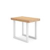 Mesa Consola Extensible, Mesa Comedor Plegable, 300, Para 14 Comensales, Patas Madera Maciza, Estilo Moderno, Roble Y Blanco