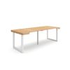 Mesa Consola Extensible, Mesa Comedor Plegable, 220, Para 10 Comensales, Patas Madera Maciza, Estilo Moderno, Roble