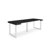 Mesa Consola Extensible, Mesa Comedor Plegable, 220, Para 10 Comensales, Patas Madera Maciza, Estilo Moderno, Negro