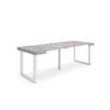 Mesa Consola Extensible, Mesa Comedor Plegable, 220, Para 10 Comensales, Patas Madera Maciza, Estilo Moderno, Cemento