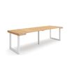 Mesa Consola Extensible, Mesa Comedor Plegable, 260, Para 12 Comensales, Patas Madera Maciza, Estilo Moderno, Roble