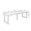 Mesa Consola Extensible, Mesa Comedor Plegable, 260, Para 12 Comensales, Patas Madera Maciza, Estilo Moderno, Roble Y Blanco