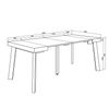 Mesa Consola Extensible, Mesa Comedor Plegable, 180, Para 8 Comensales, Patas De Madera, Estilo Moderno, Cemento