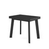 Mesa Consola Extensible, Mesa Comedor Plegable, 180, Para 8 Comensales, Patas De Madera, Estilo Moderno, Negro Y Roble