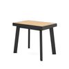 Mesa Consola Extensible, Mesa Comedor Plegable, 180, Para 8 Comensales, Patas De Madera, Estilo Moderno, Roble Y Negro