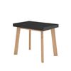 Mesa Consola Extensible, Mesa Comedor Plegable, 180, Para 8 Comensales, Patas De Madera, Estilo Moderno, Negro Y Roble