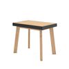 Mesa Consola Extensible, Mesa Comedor Plegable, 180, Para 8 Comensales, Patas De Madera, Estilo Moderno, Roble Y Negro