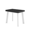 Mesa Consola Extensible, Mesa Comedor Plegable, 220, Para 10 Comensales, Patas De Madera, Estilo Moderno, Negro