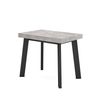 Mesa Consola Extensible, Mesa Comedor Plegable, 260, Para 12 Comensales, Patas De Madera, Estilo Moderno, Cemento