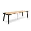 Mesa Consola Extensible, Mesa Comedor Plegable, 260, Para 12 Comensales, Patas De Madera, Estilo Moderno, Roble