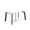 Mesa Consola Extensible, Mesa Comedor Plegable, 140, Para 6 Comensales, Patas De Madera, Estilo Moderno, Blanco