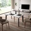 Mesa Consola Extensible, Mesa Comedor Plegable, 140, Para 6 Comensales, Patas De Madera, Estilo Moderno, Blanco