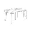 Mesa Consola Extensible, Mesa Comedor Plegable, 140, Para 6 Comensales, Patas De Madera, Estilo Moderno, Blanco