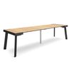 Mesa Consola Extensible, Mesa Comedor Plegable, 300, Para 14 Comensales, Patas De Madera, Estilo Moderno, Roble