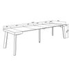 Mesa Consola Extensible, Mesa Comedor Plegable, 300, Para 14 Comensales, Patas De Madera, Estilo Moderno, Roble Y Blanco