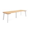 Mesa Consola Extensible, Mesa Comedor Plegable, 260, Para 12 Comensales, Patas De Madera, Estilo Moderno, Roble