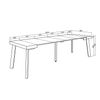 Mesa Consola Extensible, Mesa Comedor Plegable, 260, Para 12 Comensales, Patas De Madera, Estilo Moderno, Roble Y Blanco