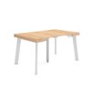 Mesa Consola Extensible, Mesa Comedor Plegable, 140, Para 6 Comensales, Patas De Madera, Estilo Moderno, Roble