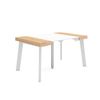 Mesa Consola Extensible, Mesa Comedor Plegable, 140, Para 6 Comensales, Patas De Madera, Estilo Moderno, Roble Y Blanco