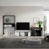 Muebles De Salón Para Tv, Conjunto De Muebles Comedor, 360x186x35cm, Para Tv Hasta 65", Mueble Televisión, Estilo Moderno, Blanco Y Negro