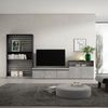 Muebles De Salón Para Tv, Conjunto De Muebles Comedor, 360x186x35cm, Para Tv Hasta 65", Mueble Televisión, Estilo Moderno, Cemento