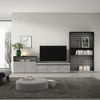 Muebles De Salón Para Tv, Conjunto De Muebles Comedor, 360x186x35cm, Para Tv Hasta 65", Mueble Televisión, Estilo Moderno, Cemento
