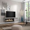 Mueble Tv, Televisión, Muebles De Salón, Almacenaje, 160, Para Tv Hasta 65", Chimenea Eléctrica Xxl, Colgado, Suspendido, Estilo Moderno, Cemento