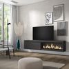 Mueble Tv, Televisión, Muebles De Salón, Almacenaje, 210, Para Tv Hasta 80", Chimenea Eléctrica Xxl, Colgado, Suspendido, Estilo Moderno, Negro