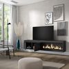 Mueble Tv, Televisión, Muebles De Salón, Almacenaje, 210, Para Tv Hasta 80", Chimenea Eléctrica Xxl, Colgado, Suspendido, Estilo Moderno, Negro