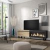 Mueble Tv, Televisión, Muebles De Salón, Almacenaje, 210, Para Tv Hasta 80", Chimenea Eléctrica Xxl, Diseño Industrial, Estilo Moderno, Roble Y Negro