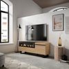 Mueble Tv, Televisión, Muebles De Salón, Almacenaje, 150x57x35cm, Para Tv Hasta 65", Chimenea Eléctrica, Diseño Industrial, Estilo Moderno, Roble