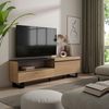 Mueble Tv, Televisión, Muebles De Salón, Almacenaje, 200x57x35cm, Para Tv Hasta 80", Diseño Industrial, Estilo Moderno, Roble