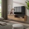 Mueble Tv, Televisión, Muebles De Salón, Almacenaje, 200x45x35cm, Para Tv Hasta 80", Colgado, Suspendido, Estilo Moderno, Roble