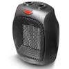 Calefactor Cerámico Portátil Ptc, Termostato Regulable, 2 Niveles Potencia, Función Ventilador Negro 1500w Briebe Ht1128