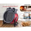 Calefactor Cerámico Termoventilador Portátil, 2 Niveles Potencia Termostato Automático, Moderno Negro/rojo 2400w Briebe Ht1130