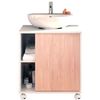 Mueble Baño Bajo Lavabo Pie Armario Auxiliar Para Lavabos Con /sin Pedestal 64x59x45 Almacenaje Blanco  Briebe Esencia