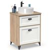 Mueble Baño 60cm Lavabo Sobre Encimera No Incluido, Armario Auxiliar Estilo Vintage 80x61x47cm Blanco  Briebe Eterna