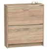 Briebe Zapatero Entrada Recibidor, Mueble Auxiliar Estrecho De Madera Para Zapatos, 2 Puertas, 82x74x25 Cm (alto X Ancho X Profundo), 12 Pares Aproximadamente, Nova Roble Cambrian