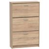 Briebe Zapatero Entrada Recibidor, Mueble Auxiliar Estrecho De Madera Para Zapatos, 3 Puertas, 119,5x74x25 Cm (alto X Ancho X Profundo) 18 Pares Aproximadamente, Nova Roble Cambrian