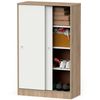 Armario Dormitorio, Multiusos, Baño, Mueble Cocina, Zapatero 2 Puertas Correderas 120x74x33 Cm Blanco  Briebe Nova