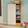 Armario Dormitorio, Multiusos, Baño, Mueble Cocina, Zapatero 2 Puertas Correderas 120x74x33 Cm Blanco  Briebe Nova