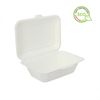 Envases De Fibra Blancos Rectangulares Con Tapa (600cc) Pack De 50 Unidades