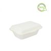 Envases De Fibra Blancos Rectangulares Con Tapa (600cc) Pack De 50 Unidades