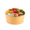 Ensaladera Bowl Poke De Cartón Kraft Con Tapa Pet (750cc) 300 Unidades