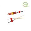 Palillos Para Brochetas Negros Con Perlas Rojas 9cm Pack De 100 Unidades