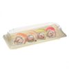 Bandeja Sushi Compostable Con Tapa Antivaho (22x9x4,5cm) Pack De 50 Unidades