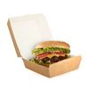 Caja Para Hamburguesa Grande De Cartón Kraft (12x12x8cm) 400 Unidades