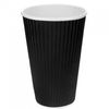 Vaso De Cartón Para Café Negro Ondulado Pack De  Pack De  25 Unidades