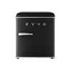 Evvo Frigorífico Mini F20 Retro Negro, 45 L, Diseño Vintage, Bajo Consumo, Silencioso